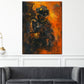 Quadro pop art astratto pompiere con gatto