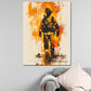 Quadro pop art astratto pompiere splash