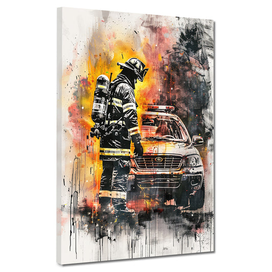 Quadro pop art astratto pompiere