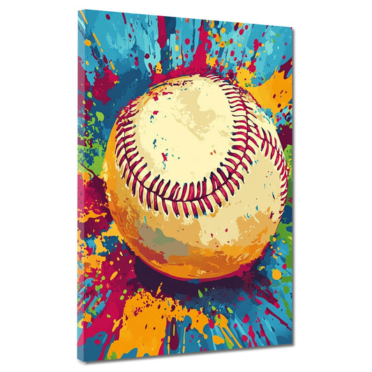 Quadro pop art baseball sport colore energia moderno