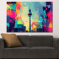 Quadro pop art berlino torre della televisione skyline colorata