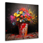 Quadro pop art fiori colorati secchio esplosione di colore moderno
