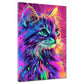 Quadro pop art gatto colorato moderno eleganza