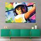 Quadro pop art golfista donna moderno sportivo