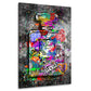 Quadro pop art graffiti street art bottiglia profumo lusso hustle colorato