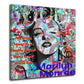 Quadro pop art marilyn ritratto frase colorato street art moderno