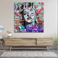 Quadro pop art marilyn ritratto frase colorato street art moderno