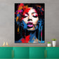 Quadro pop art moderno donna viso splash colore