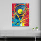 Quadro pop art racchetta da tennis colorato moderno