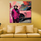 Quadro pop art scimmia tuta auto colorato