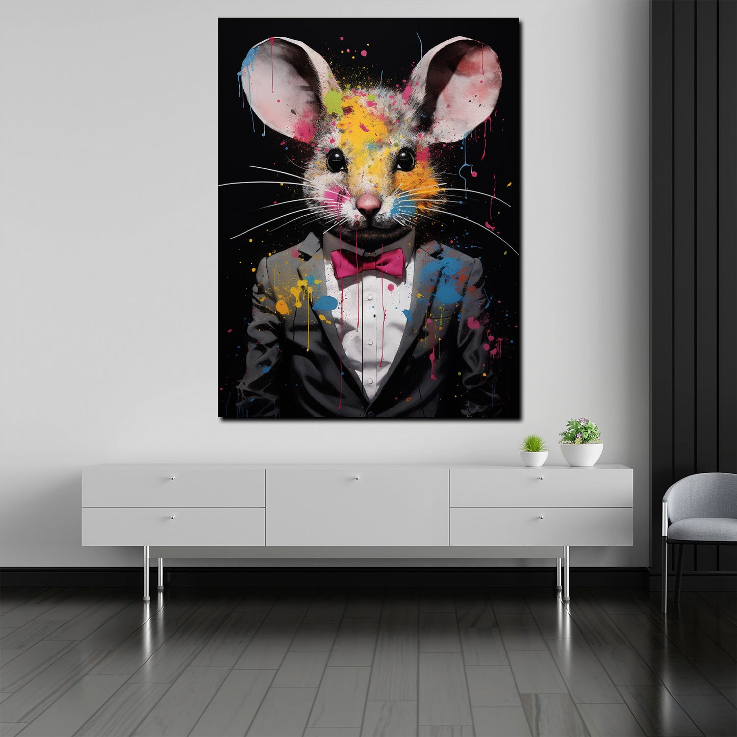 Quadro pop art topo astratto in abito