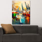 Quadro porto navi container colorato moderno