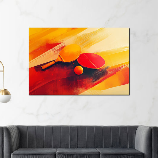 Quadro racchette da ping pong con pallina