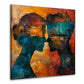 Quadro sagome astratte in colori caldi