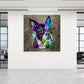 Quadro stampa su tela Graffiti Pop Art Bulldog Francese Abstract Style