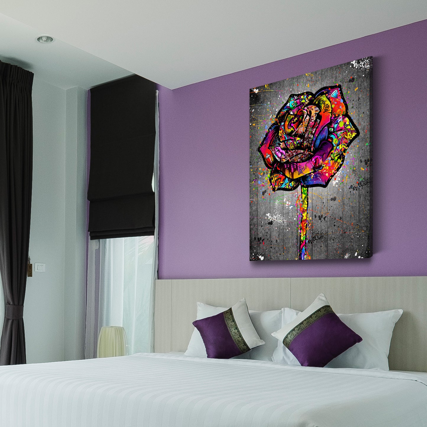Quadro stampa su tela Graffiti Street Art Rosa