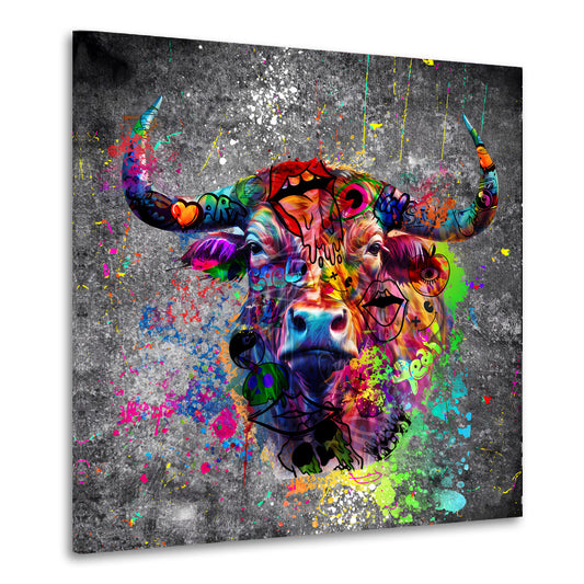 Quadro stampa su tela Graffiti Street Art Toro