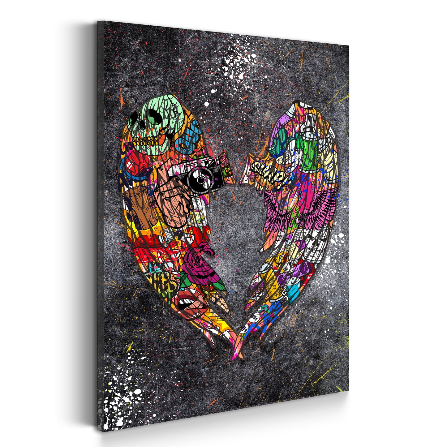 Quadro stampa su tela Graffiti Street Art ali d´angelo