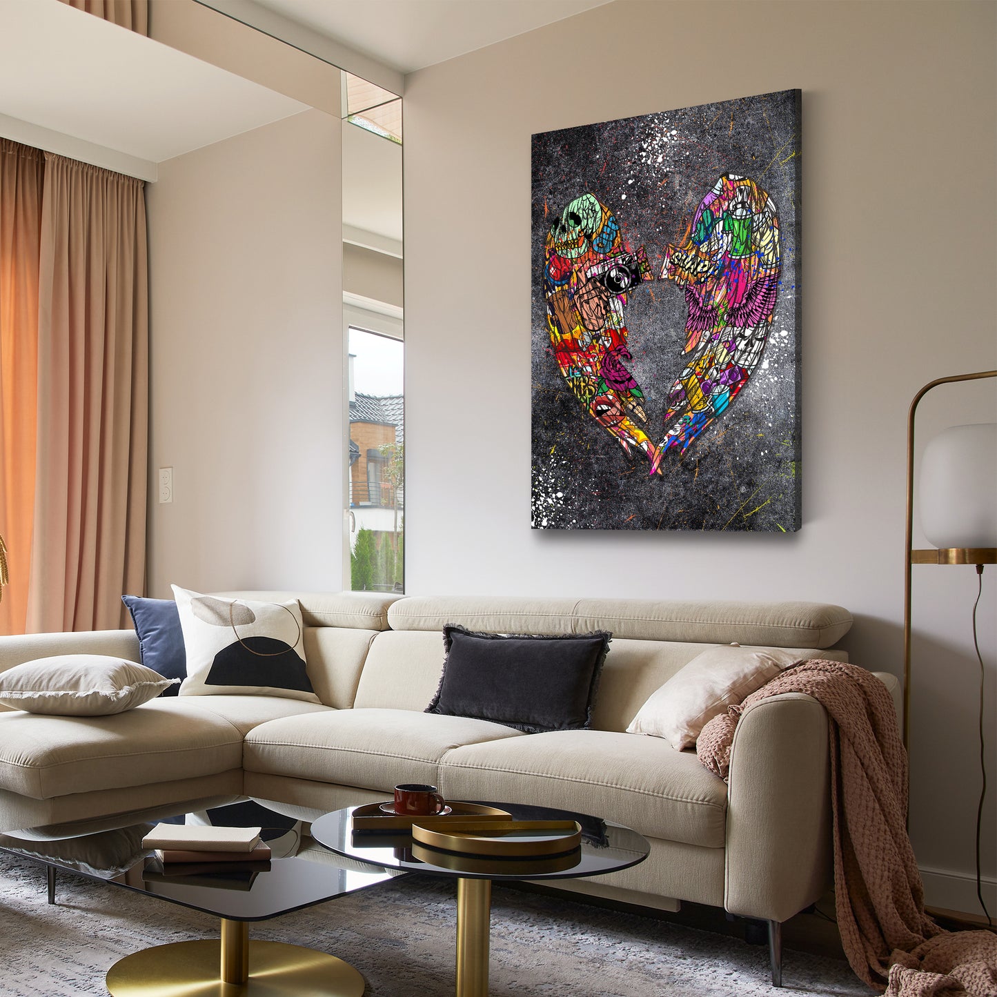 Quadro stampa su tela Graffiti Street Art ali d´angelo