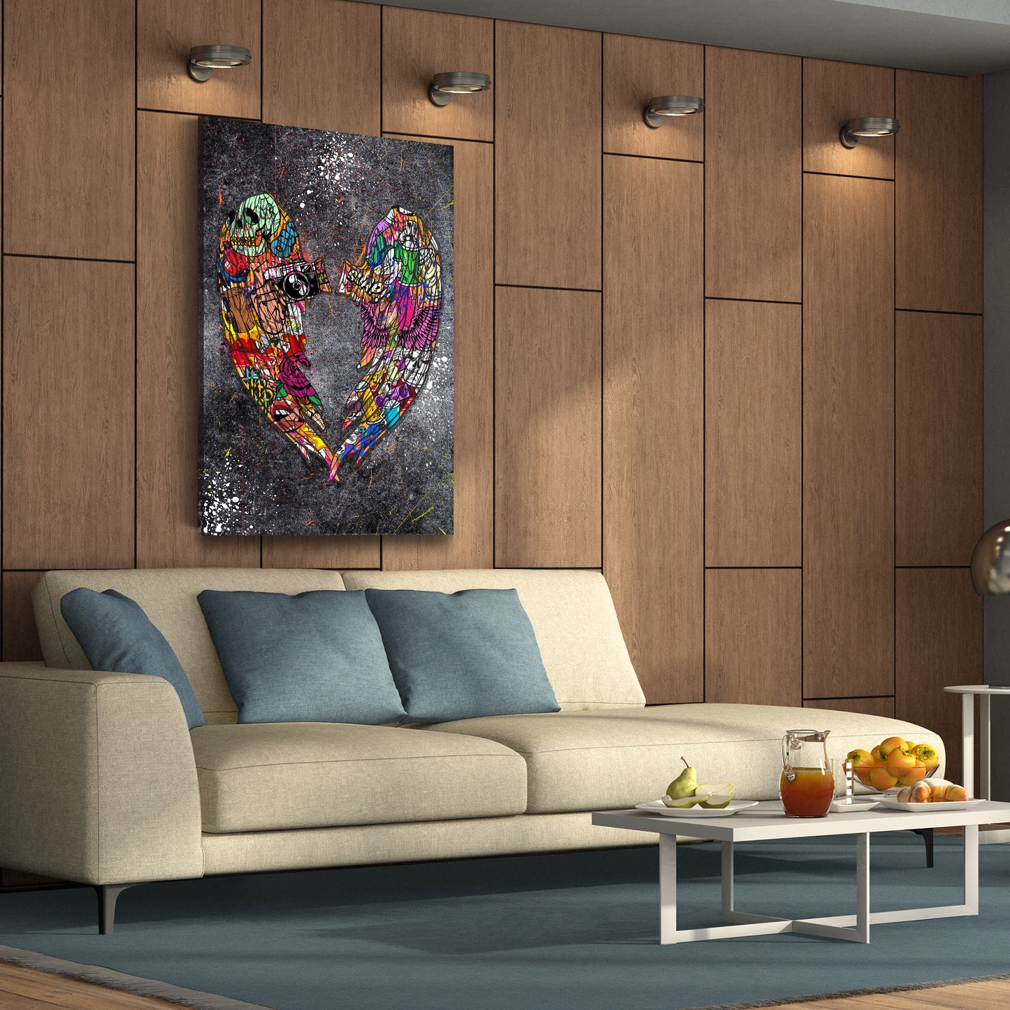 Quadro stampa su tela Graffiti Street Art ali d´angelo