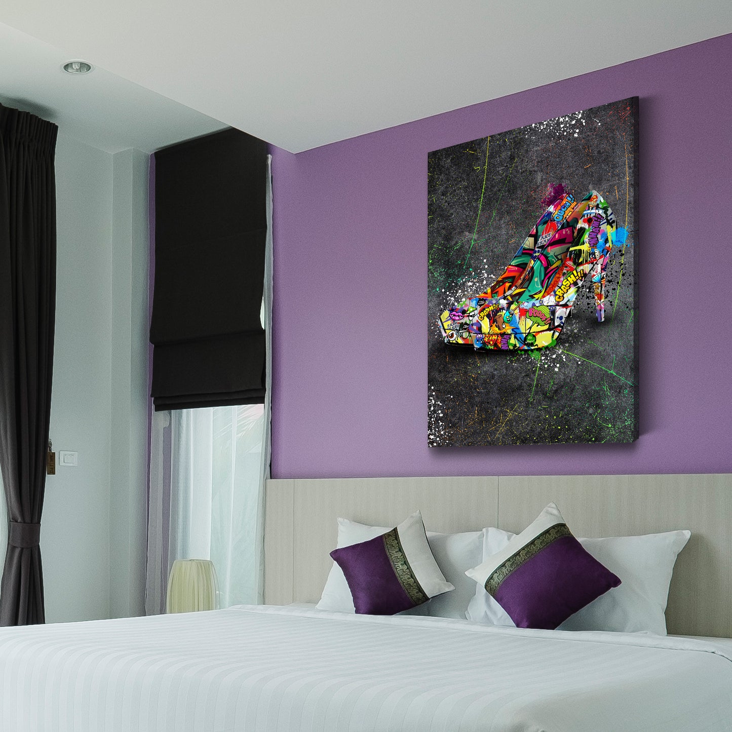 Quadro stampa su tela Graffiti Street Art scarpe da donna