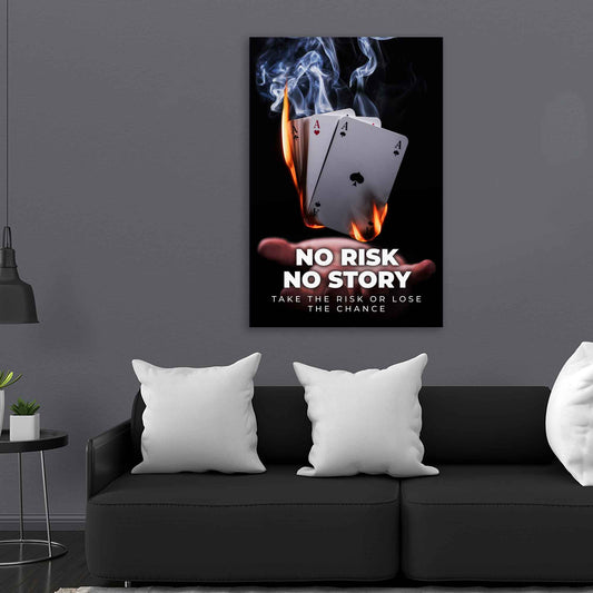 Quadro stampa su tela Motivazione No Risk No Story