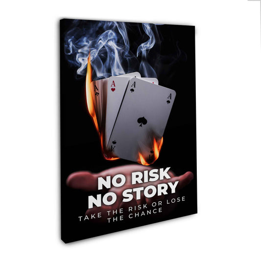 Quadro stampa su tela Motivazione No Risk No Story