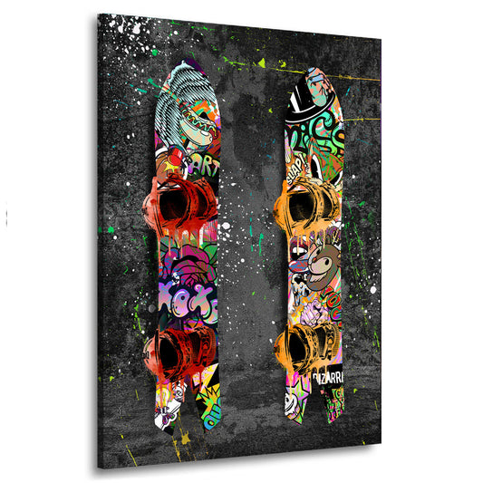 Quadro stampa su tela Snowboard Graffiti Style