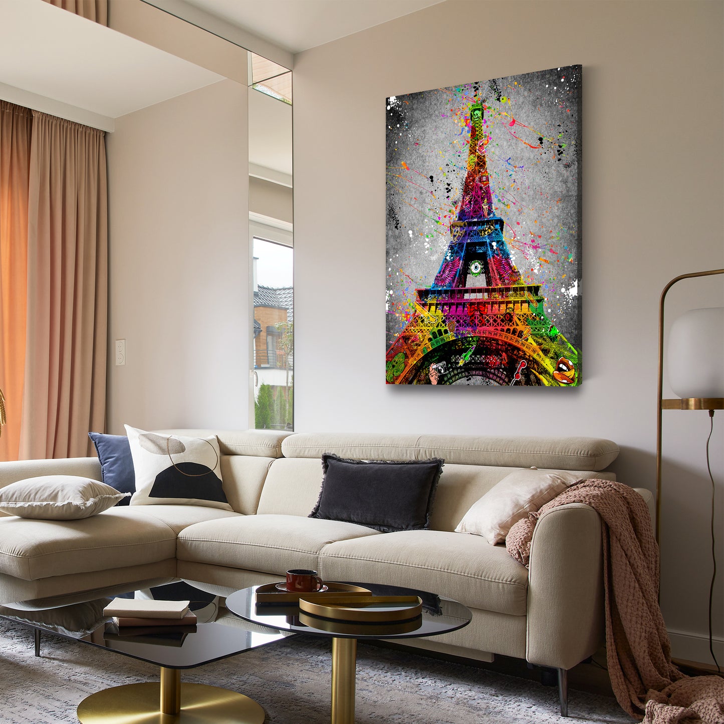 Quadro stampa su tela Street Art Torre Eiffel Parigi