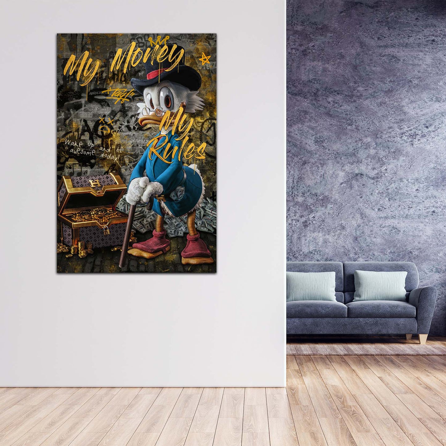 Quadro Zio Paperone Pop Art My Rules Comic Gold Edition