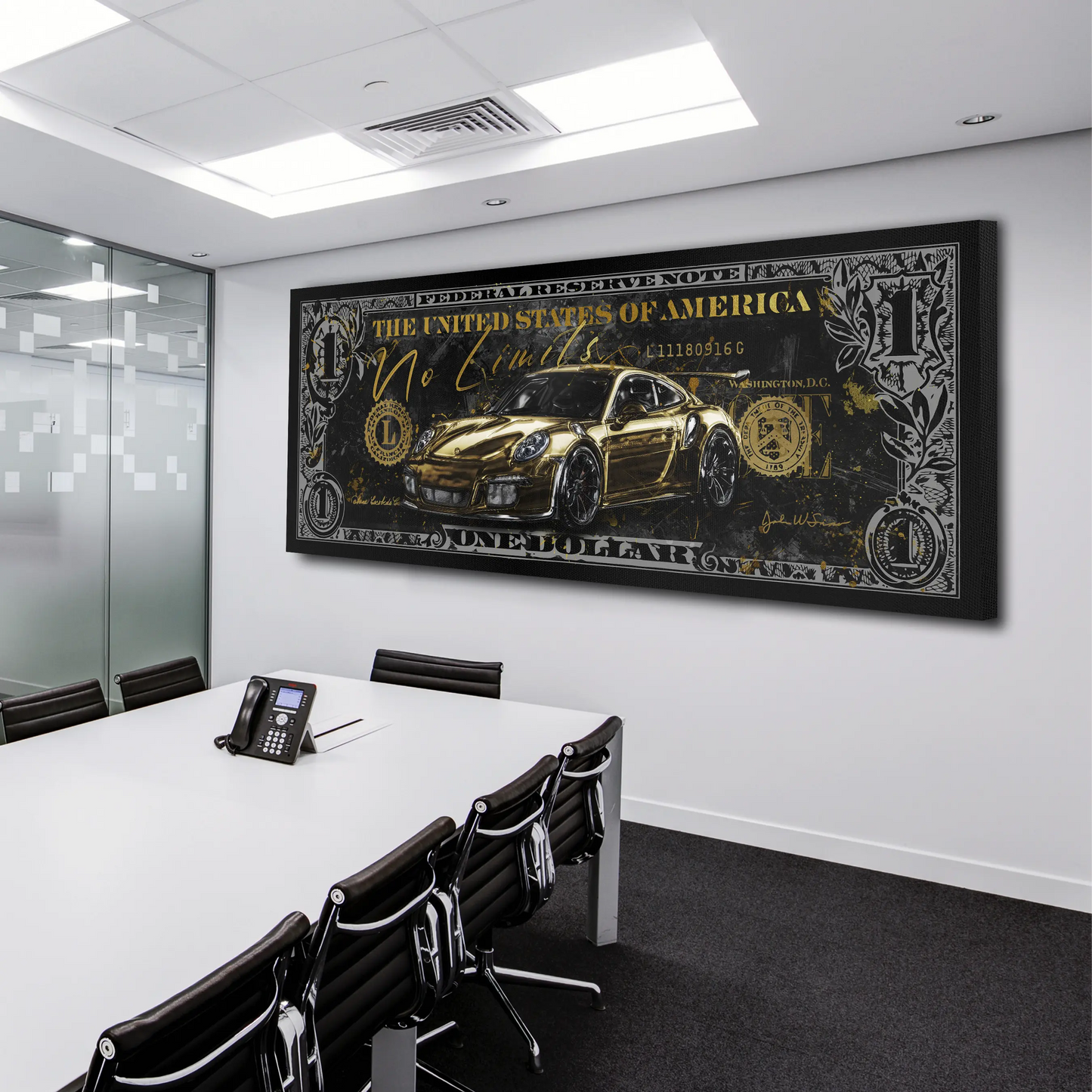 Quadro motivazionale Porsche No Limits Gold Edition