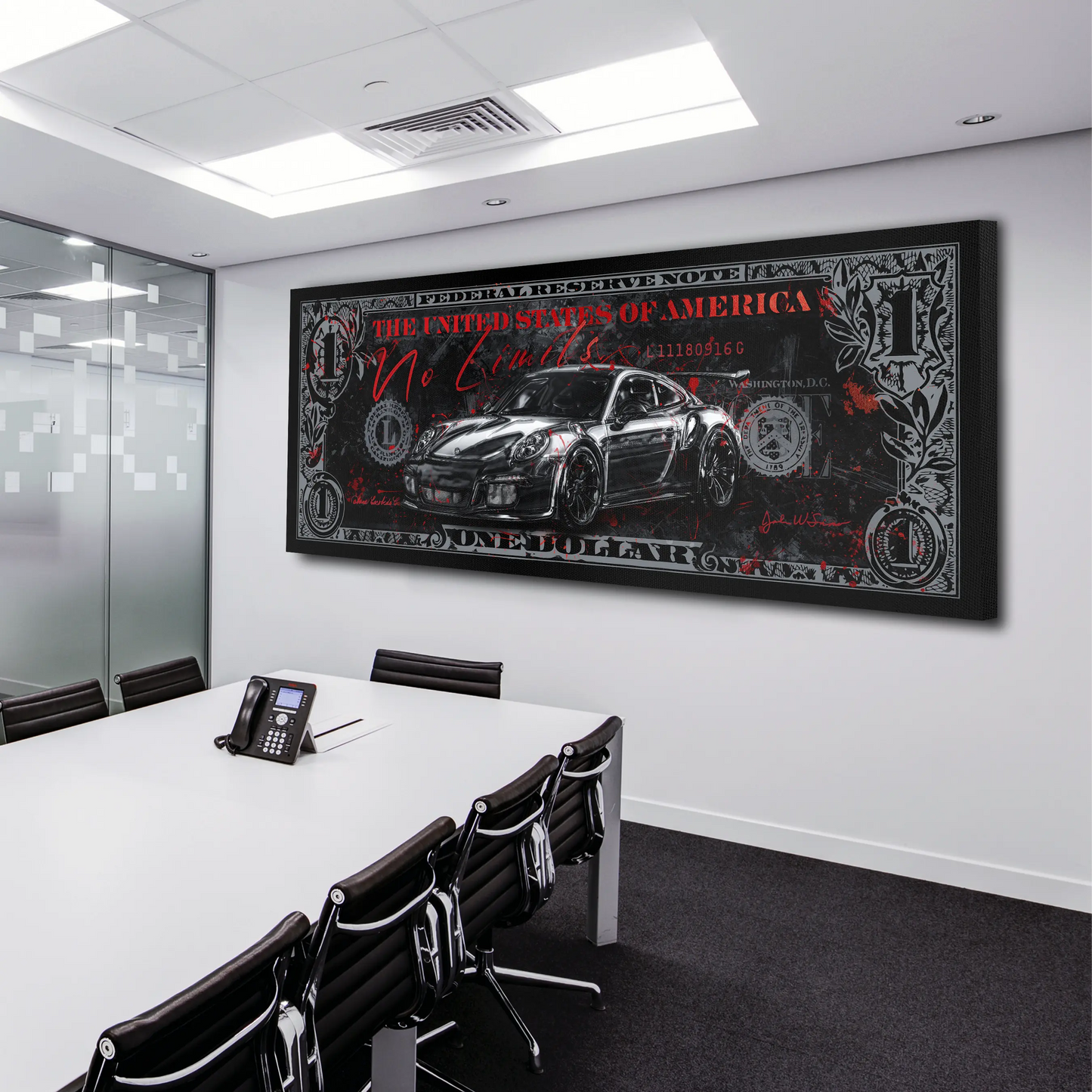 Quadro motivazionale Porsche  No Limits Silver Edition