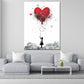 Quadro street art astratto bambina con palloncino a cuore