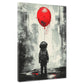 Quadro street art bambino palloncino rosso cuffie