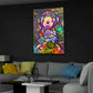 Quadro street art topo astronauta graffiti universo colorato