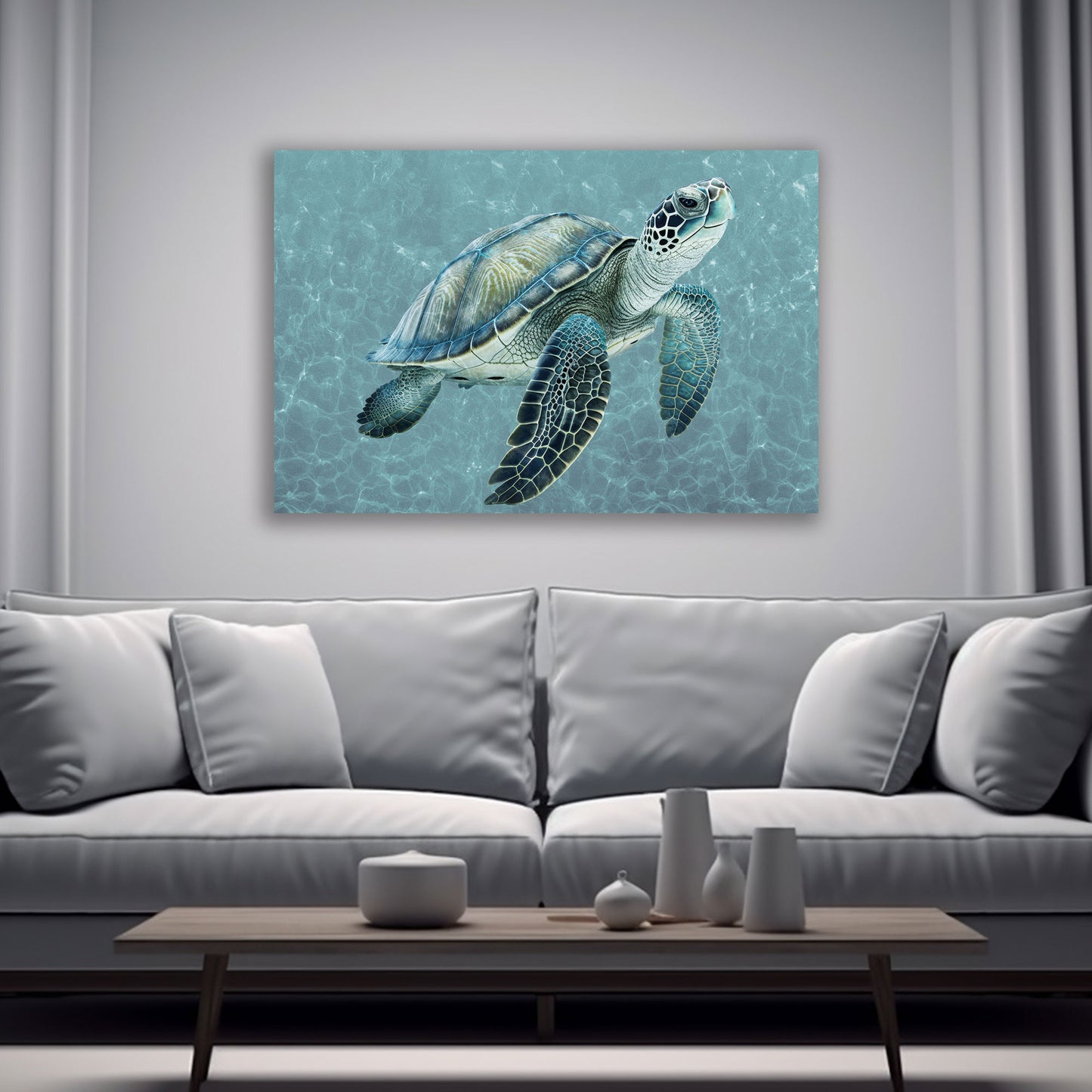 Quadro tartaruga marina blue style