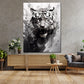 Quadro tigre bianco e nero astratto