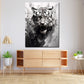 Quadro tigre bianco e nero astratto