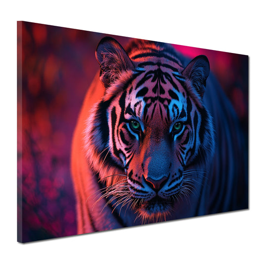 Quadro tigre colorazione neon intenso moderno misterioso