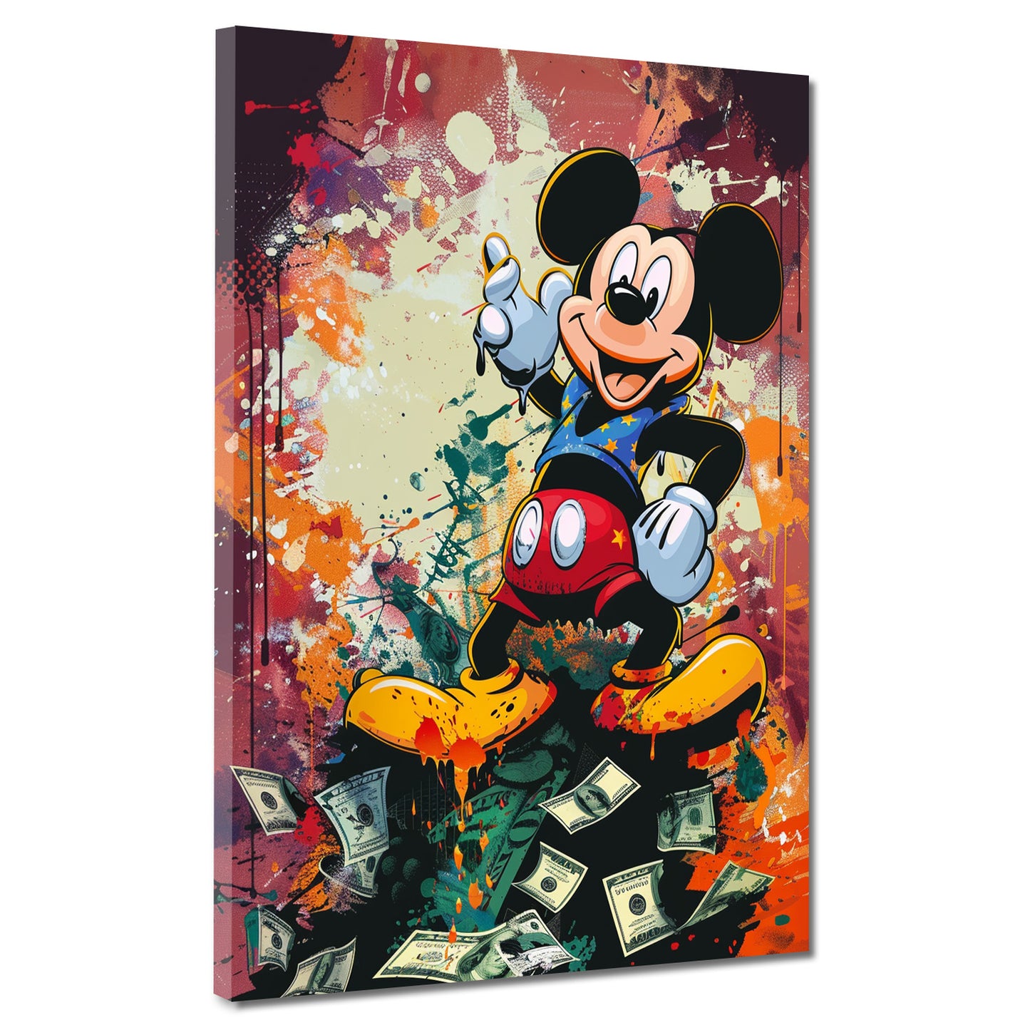 Quadro topo con soldi in stile Pop Art