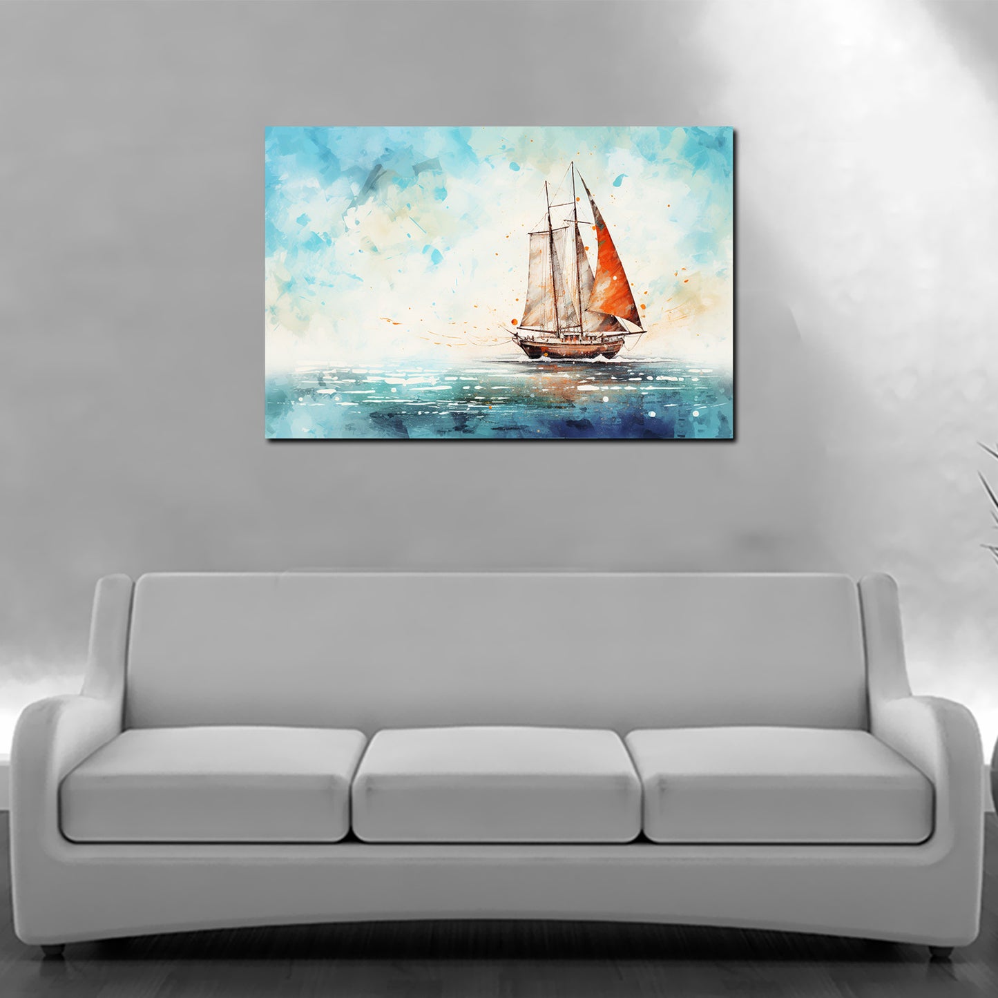 Quadro veliero astratto blu style