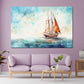 Quadro veliero astratto blu style