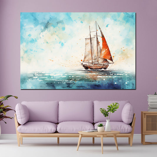 Quadro veliero astratto blu style