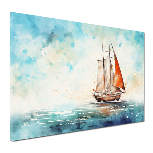 Quadro veliero astratto blu style