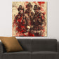 Quadro vigili del fuoco astratto red style