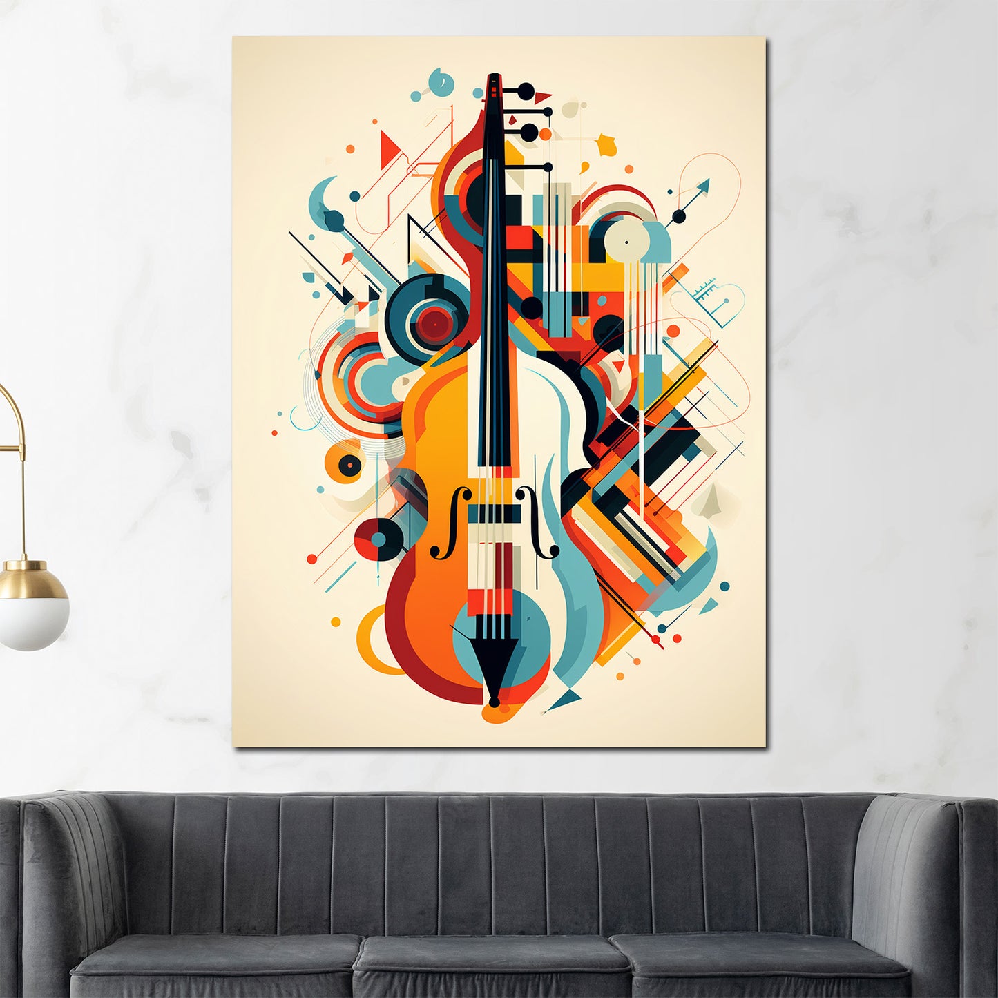 Quadro violino astratto moderno