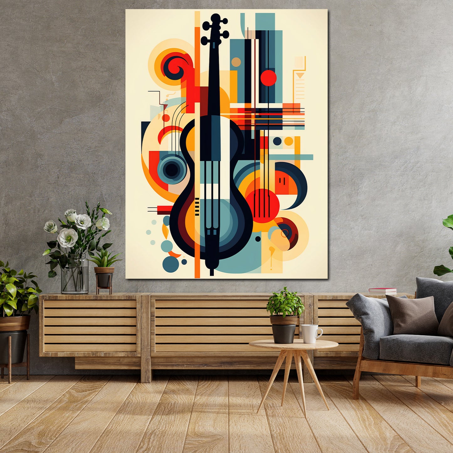Quadro violino design astratto