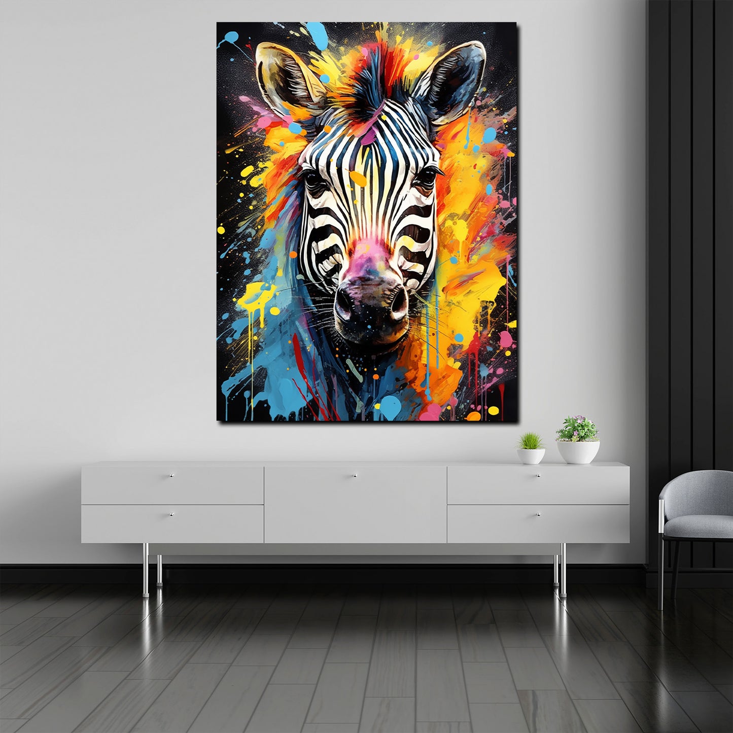 Quadro zebra astratto pop art