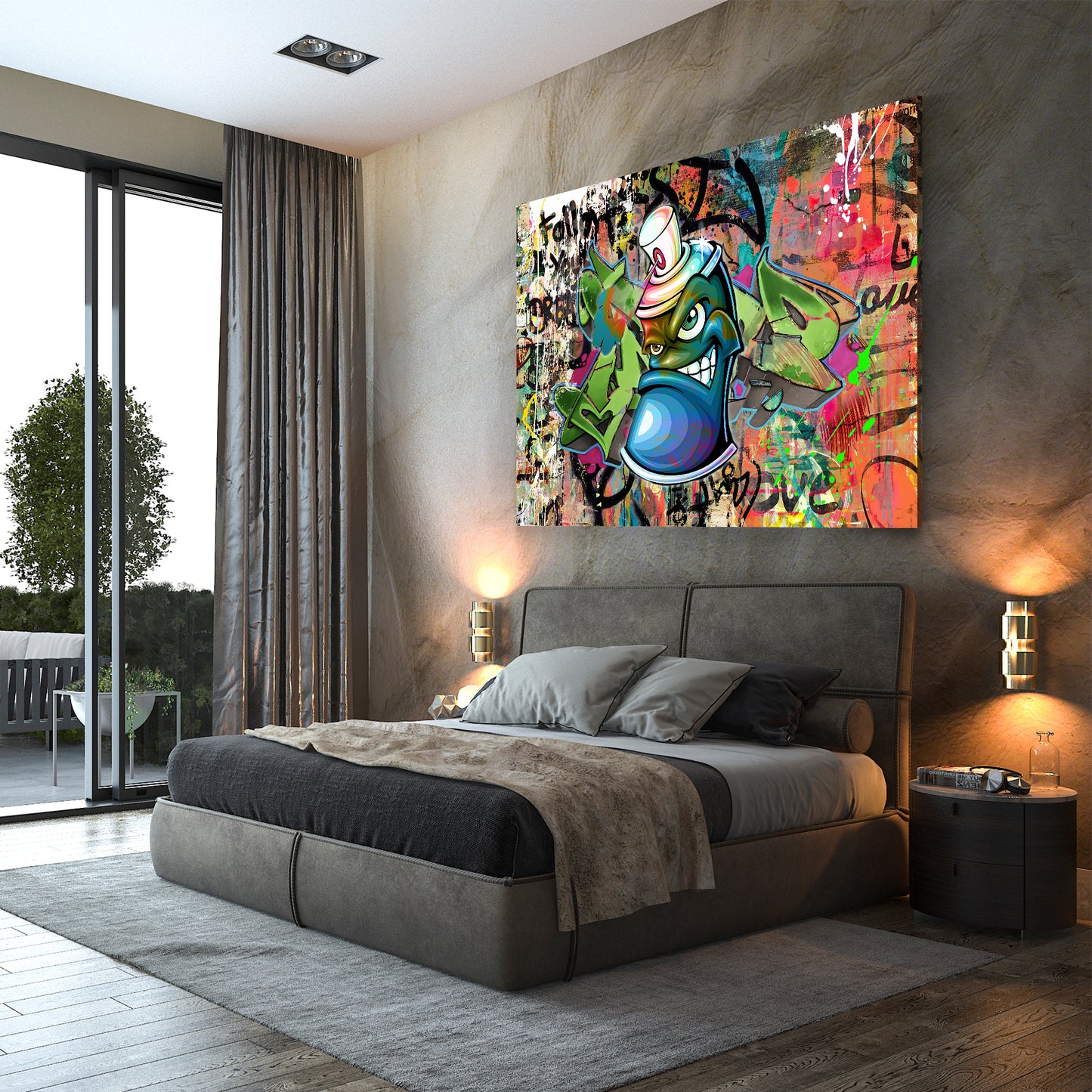 Quadro graffiti bomboletta spray street art