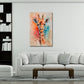 Acquerello giraffa colorato con colori brillanti quadro